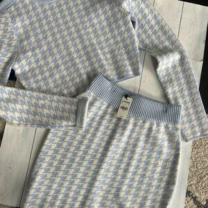 nwt EXPRESS houndstooth sweater skirt set s small